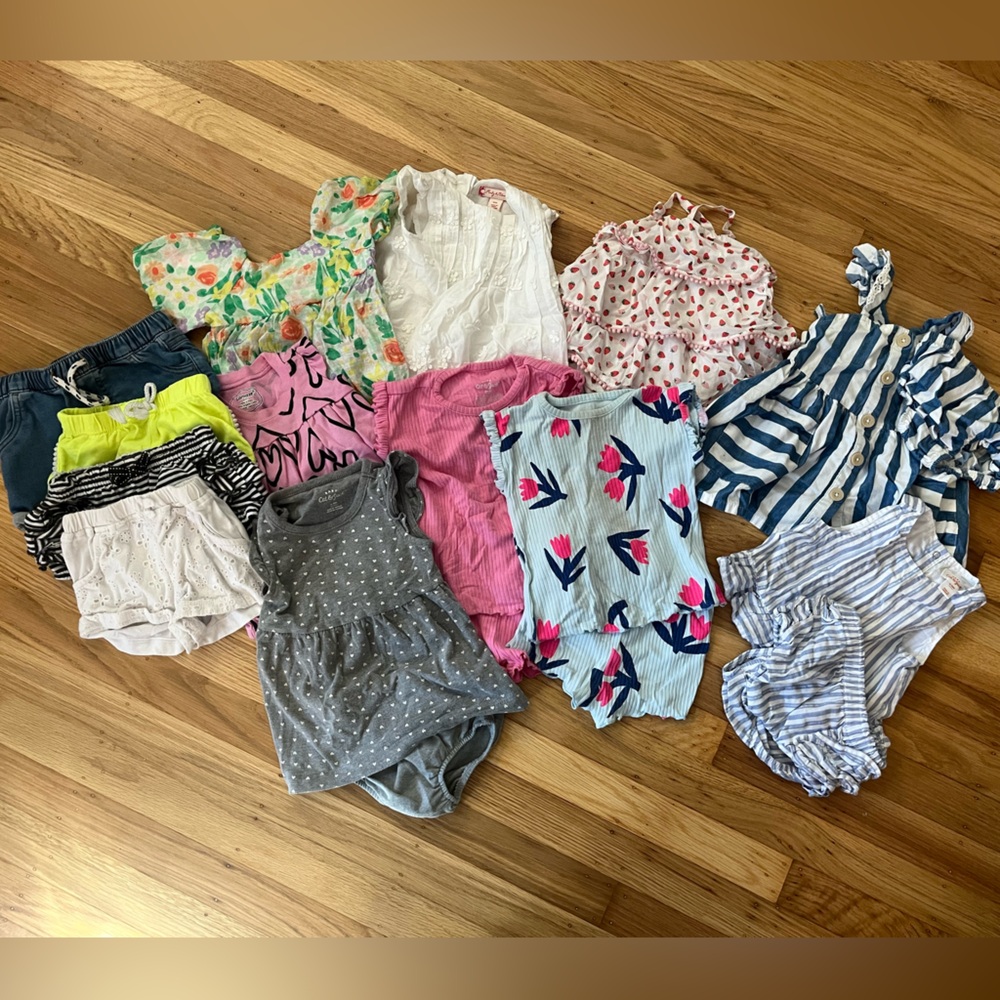 Bundle of Spring/Summer 6m Baby Girl Rompers, Sets, and Shorts